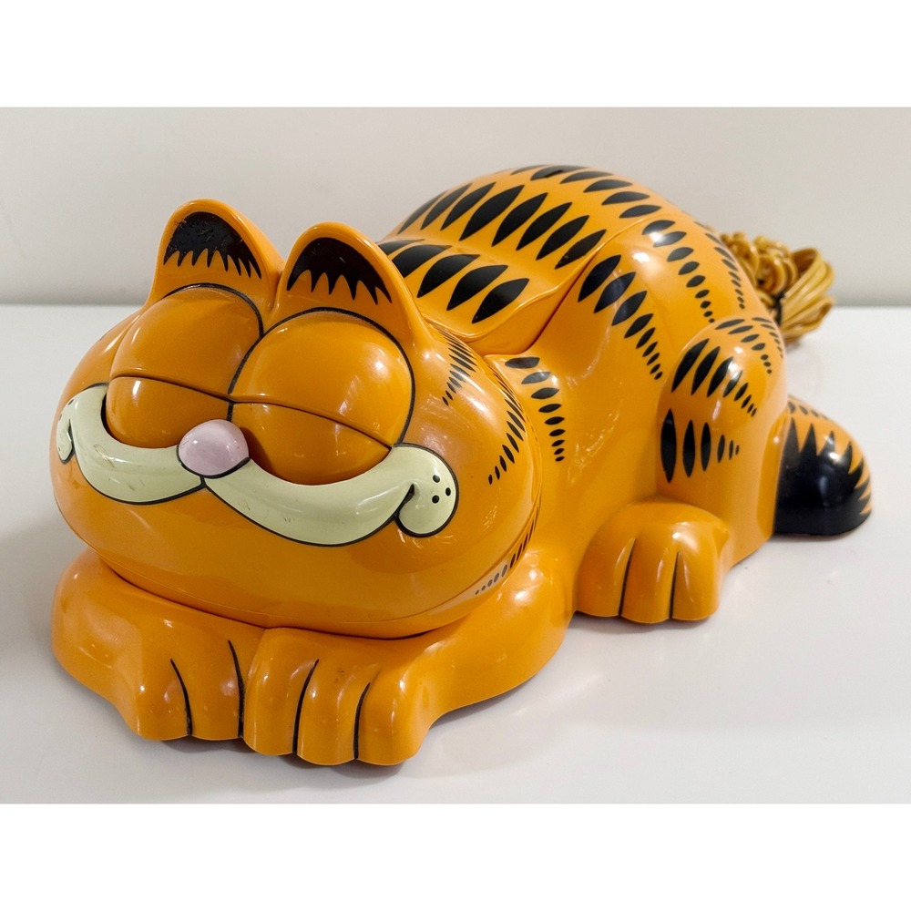 Tyco Garfield Telephone Orange Vintage 1986 Model 1207 Novelty Phone